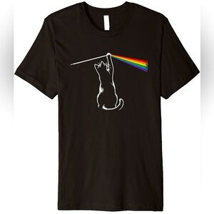 Playing with Light Cat Gift Men Kids Women Funny Cat Premium T-Shirt Size L